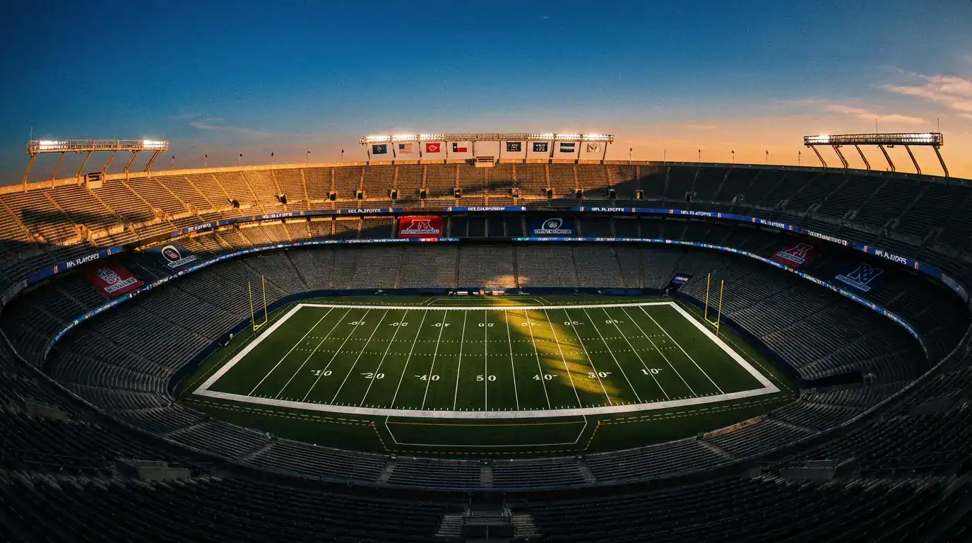 Estrutura dos playoffs da NFL com equipas a avançar do Wild Card ao Super Bowl